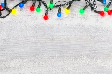 Renkli ışıklar ile Noel kartı