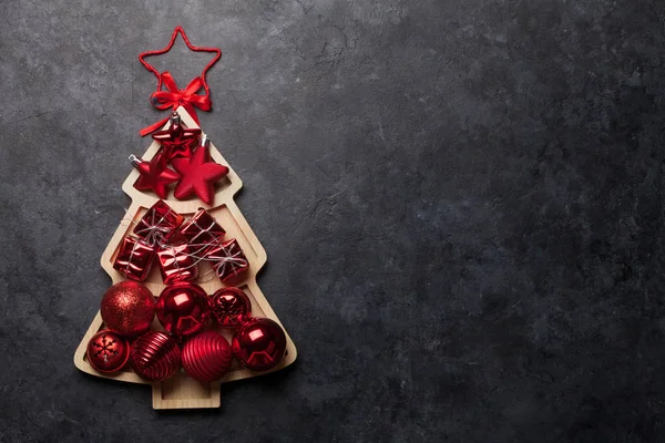 Vánoční přání s vánočním dekorem — Stock fotografie