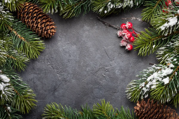 Julkort med inredda GranTree — Stockfoto