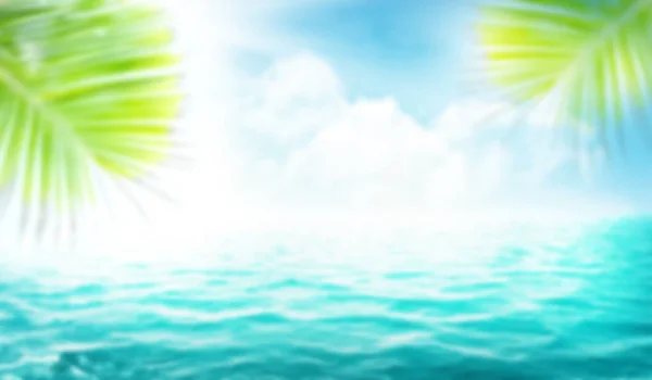 Letní Tropické Moře Třpytivými Vlnami Modrou Slunnou Oblohou Široké Pozadí — Stock fotografie