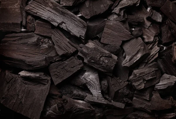 Churrasco Carvão Quente Pano Fundo Grelha Vista Superior Flat Lay — Fotografia de Stock
