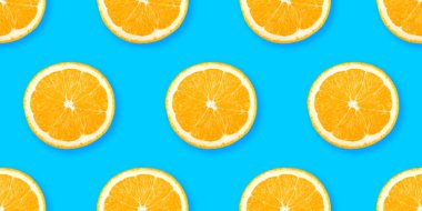 Turuncu turunçgil dilimleri kusursuz arkaplan dokusu. Düz zemin