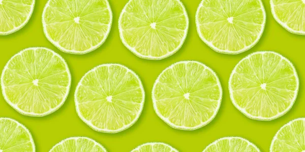 Lime Citrus Slices Seamless Backdrop Texture Flat Lay Backdrop — Stock Photo, Image