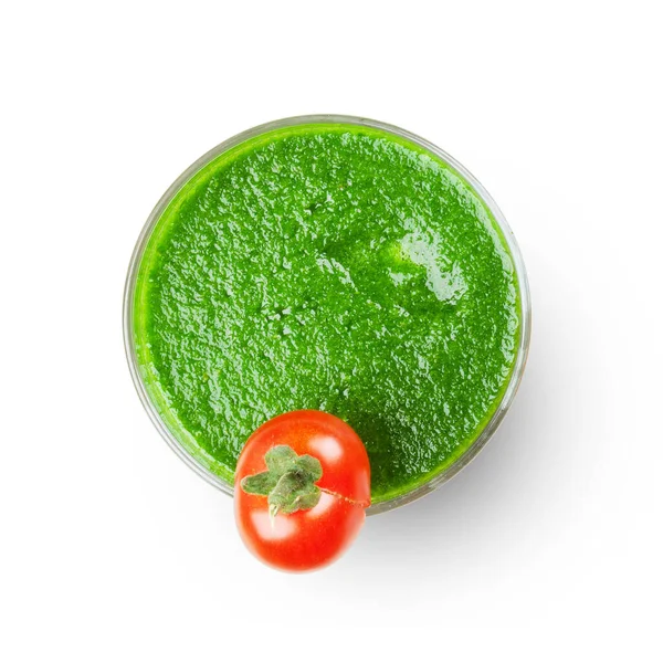 Smoothie Concombre Légumes Frais Isolé Sur Fond Blanc Vue Dessus — Photo