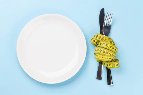 Comida Saludable Concepto Pérdida Peso Dieta Fitness Vista Superior Plano —  Fotos de Stock