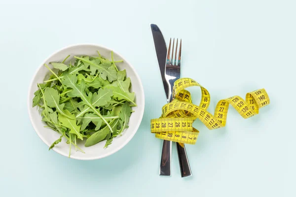 Gezond Eten Wegen Verlies Concept Dieet Fitness Bovenaanzicht Vlak Lay — Stockfoto