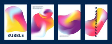 Sıvı renk küme kapsıyor. Sıvı şekiller kompozisyon. Fütüristik tasarım poster. Eps10 vektör.