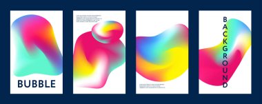 Sıvı renk küme kapsıyor. Sıvı şekiller kompozisyon. Fütüristik tasarım poster. Eps10 vektör.