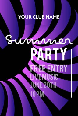 Web banner veya baskı poster yaz plaj partisi için. kulüp ve parti promosyon ve reklam için büyük kavram. vektör çizim vektör arka plan