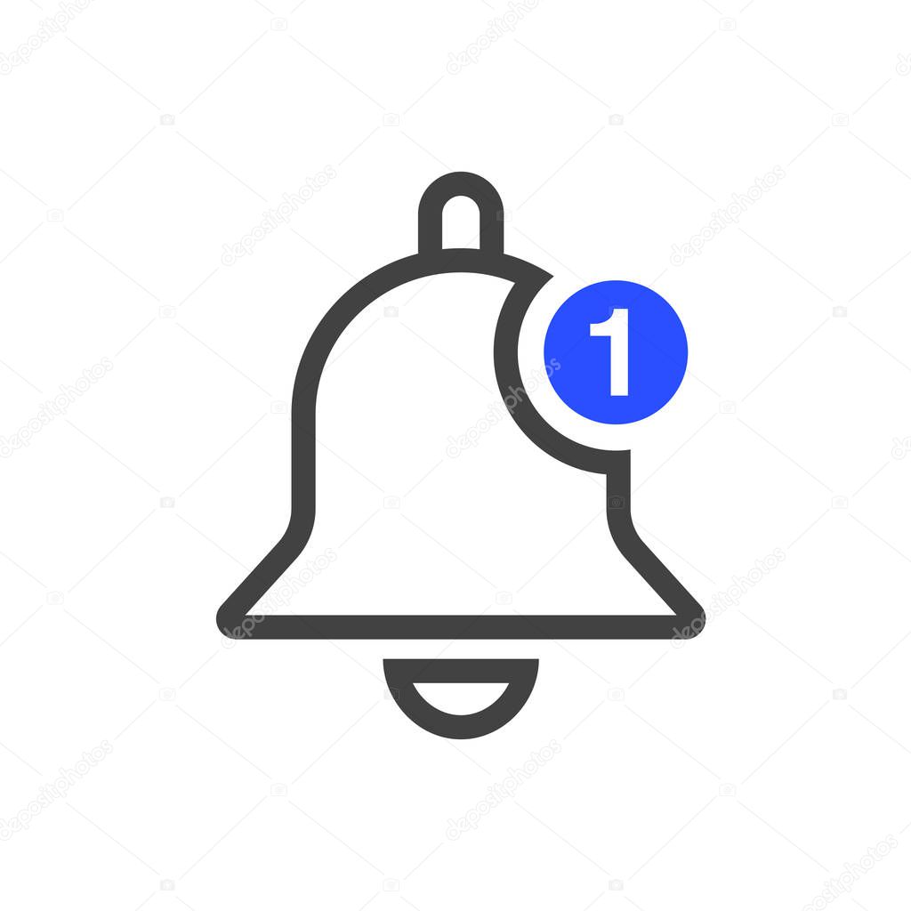 Notification icon vector, material design, Social Media element, User Interface sign, EPS, UI, Image, Illustration. New message.