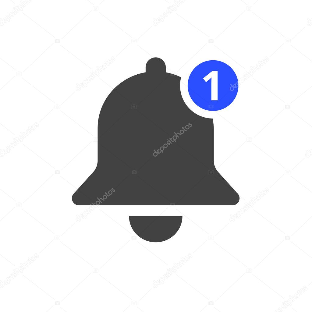Notification icon vector, material design, Social Media element, User Interface sign, EPS, UI, Image, Illustration. New message