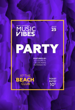 Web banner veya baskı poster yaz plaj partisi için. kulüp ve parti promosyon ve reklam için büyük kavram. vektör çizim vektör arka plan