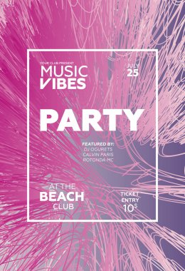Web banner veya baskı poster yaz plaj partisi için. kulüp ve parti promosyon ve reklam için büyük kavram. vektör çizim vektör arka plan