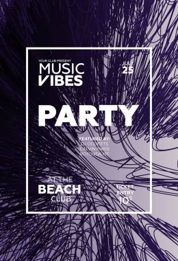Web banner veya baskı poster yaz plaj partisi için. kulüp ve parti promosyon ve reklam için büyük kavram. vektör çizim vektör arka plan