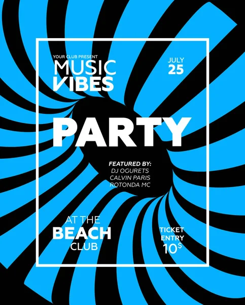 Web banner veya baskı poster yaz plaj partisi için. kulüp ve parti promosyon ve reklam için büyük kavram. vektör çizim vektör arka plan