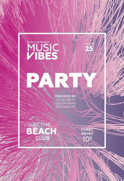 Web banner veya baskı poster yaz plaj partisi için. kulüp ve parti promosyon ve reklam için büyük kavram. vektör çizim vektör arka plan