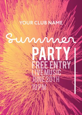 Web banner veya baskı poster yaz plaj partisi için. kulüp ve parti promosyon ve reklam için büyük kavram. vektör çizim vektör arka plan