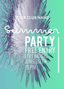 Web banner veya baskı poster yaz plaj partisi için. kulüp ve parti promosyon ve reklam için büyük kavram. vektör çizim vektör arka plan