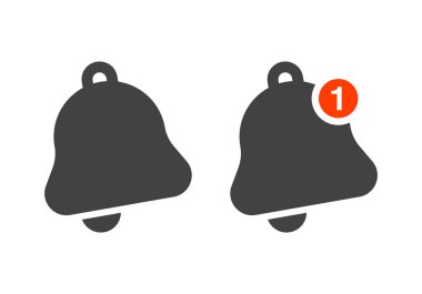 Bildirim çan Icons set. Minimalist tasarımı. Gelen iletileri kavramı. Disturbe simgesi yapmak. Alarm simgesini. 