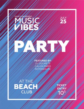 Gece kulübü için parti poster. Yaz Partisi için davetiye şablon. Modern mermer el ilanı tasarımı. Trance, Deep house, elektronik, sessiz parti. Eps10 vektör şablonu.