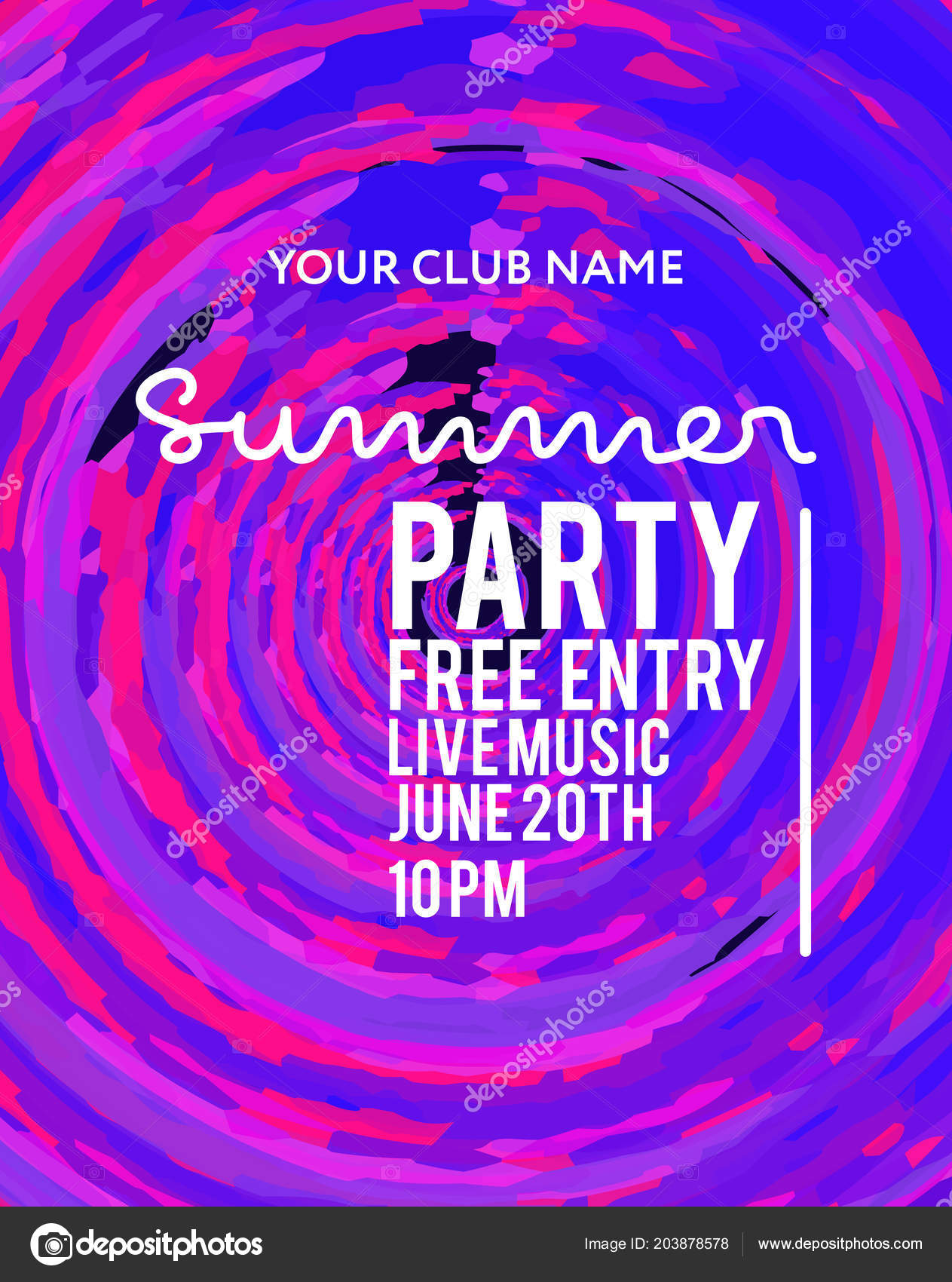 Party Plakat Fur Nachtclub Vorlage Fur Die Einladung Zum Sommerfest Vektorgrafik Lizenzfreie Grafiken C Zodchiy 203878578 Depositphotos