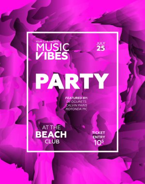 Gece kulübü için parti poster. Yaz Partisi için davetiye şablon. Modern mermer el ilanı tasarımı. Trance, Deep house, elektronik, sessiz parti. Eps10 vektör şablonu.