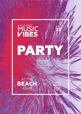 Web banner veya baskı poster yaz plaj partisi için. kulüp ve parti promosyon ve reklam için büyük kavram. vektör çizim vektör arka plan