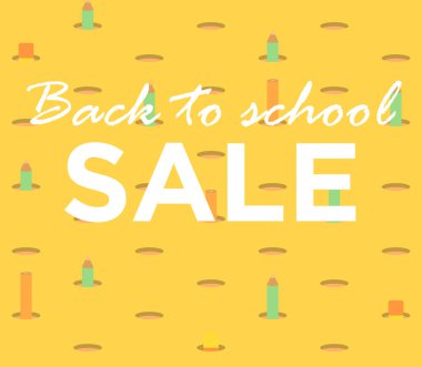 Kalem ve erraser deliklere artalanları okul için geri. Parlak zemin. Satış konsepti. 