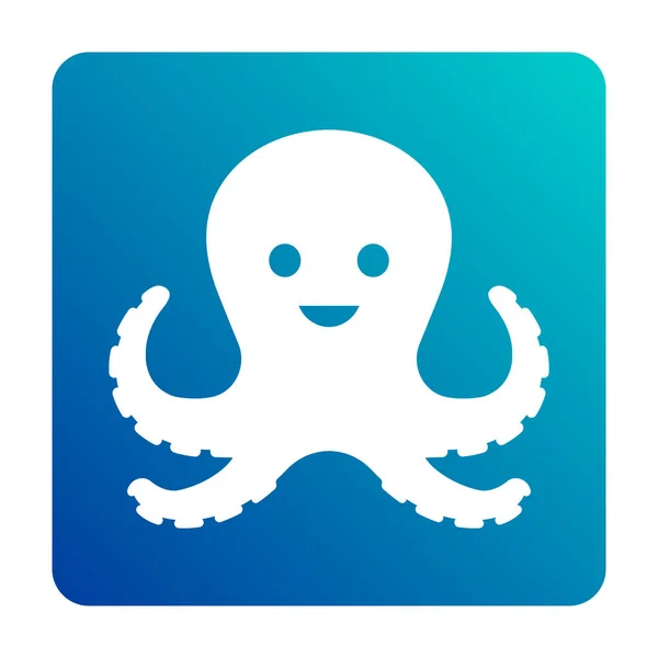 Sjabloon Voor Logo Labels Emblemen Met Witte Silhouet Van Octopus — Stockvector