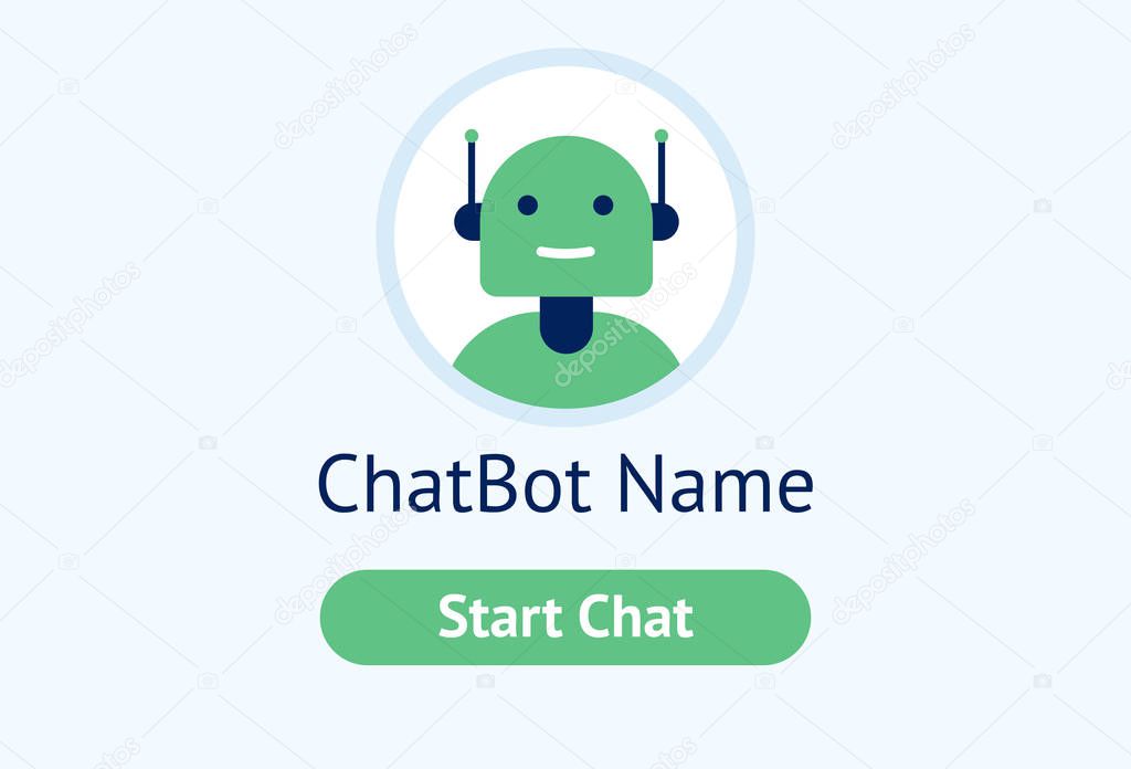 The chat bot vector design illustration. Modern flat style. Chat bot icon . Logo design. UI UX element for web design. 