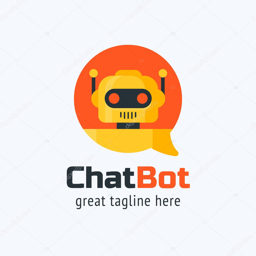 The chat bot vector design illustration. Modern flat style. Chat bot icon . Logo design. UI UX element for web design. 