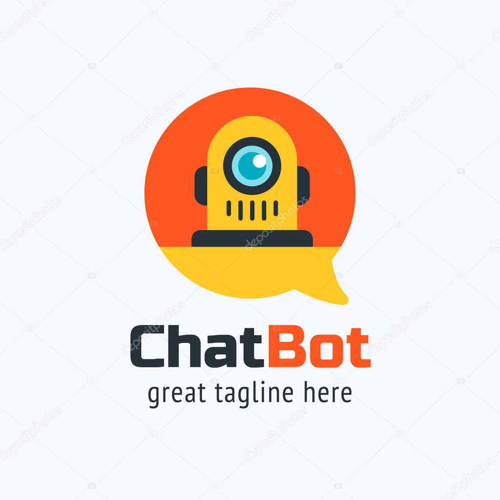 The chat bot vector design illustration. Modern flat style. Chat bot icon . Logo design. UI UX element for web design. 