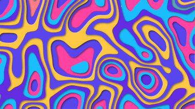 Renk kapak. Alt gölge kağıt efekti. Arka plan. Dalga karışım deseni. Sıvı şekiller kompozisyon. Fütüristik tasarım poster. Eps10 vektör.