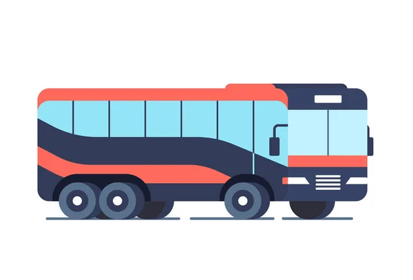 クールなモダンなフラット デザイン公共交通機関車両インターシティ長い距離観光バス サイドビュー 分離されました フラットなデザイン — ストックベクタ