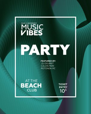 Gece parti sanat olay promosyon afiş şablonu. Parlayan fiber etkisi arka plan. Gu gece bayanlar gecesi, karaoke partisi, derin trance müzik. 