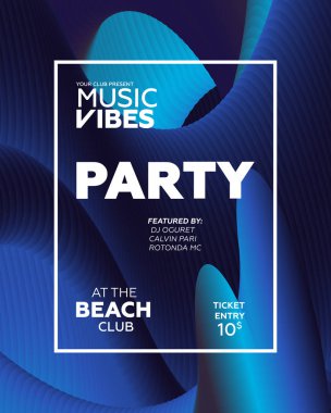 Gece parti sanat olay promosyon afiş şablonu. Parlayan fiber etkisi arka plan. Gu gece bayanlar gecesi, karaoke partisi, derin trance müzik. 