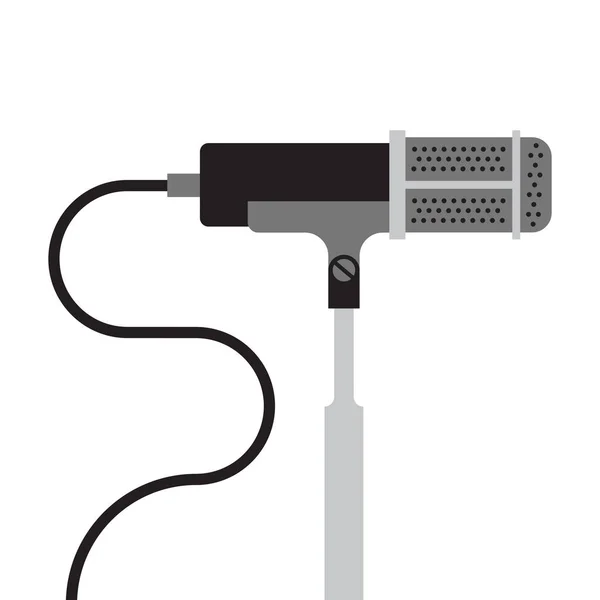 Illustration Icône Radio Podcast Microphone Studio Vintage Logo Concept Enregistrement — Image vectorielle