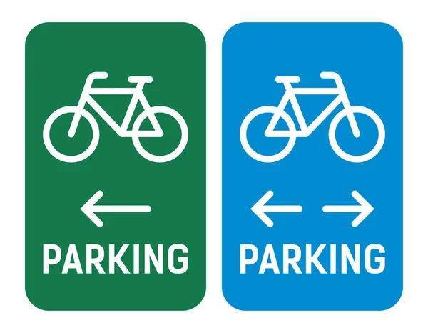 Panneaux Navigation Avec Les Vélos Place Parking Illustration Vectorielle — Image vectorielle