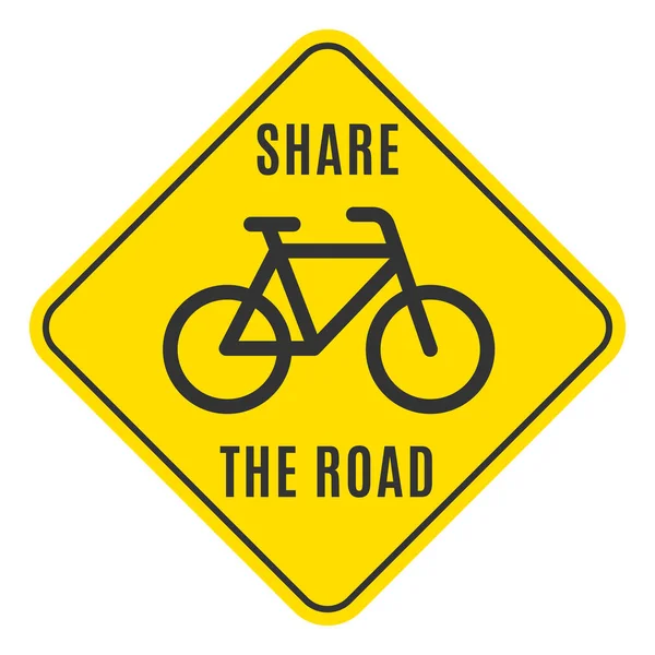 Sticker Vélo Avec Partager Les Mots Route Nom Route Illustration — Image vectorielle