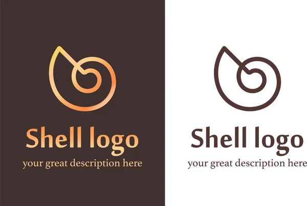 Vektorillustration Med Seashell Nautilus Objekt För Din Logotyp Kort Flyer — Stock vektor
