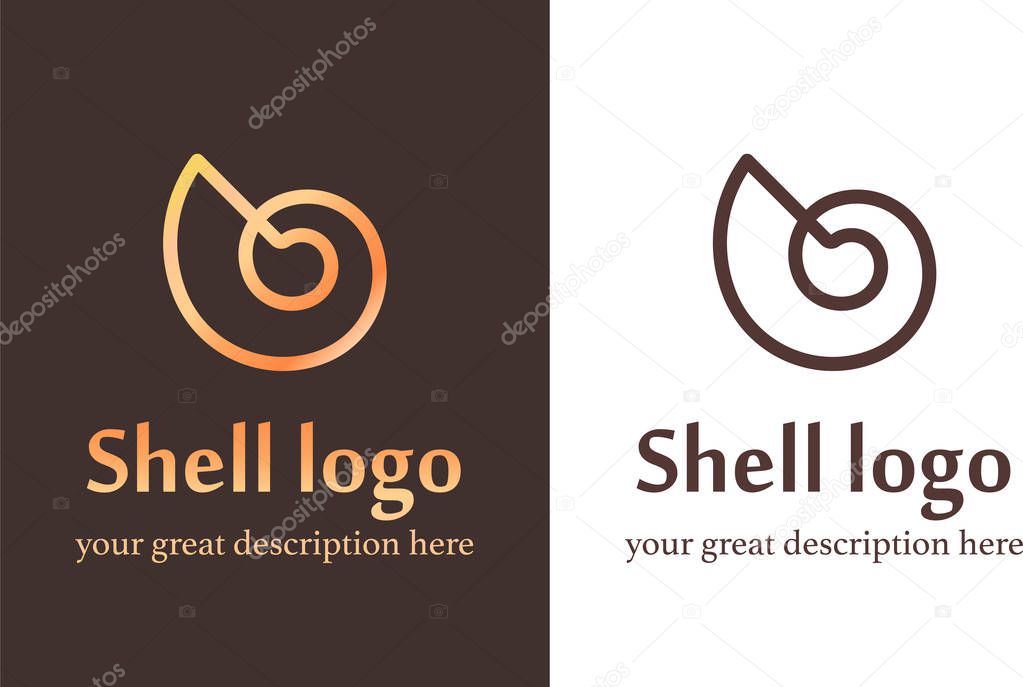 Vector illustration with seashell nautilus. Object for your logo / card / flyer.