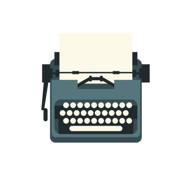 Eski vintage daktilo tarz. Düz tasarım vektör çizim. Herhangi bir metin kağıt üstünde-e doğru eklemek mümkündür. Gösterim amacıyla uluslararası yazarlar gün. 