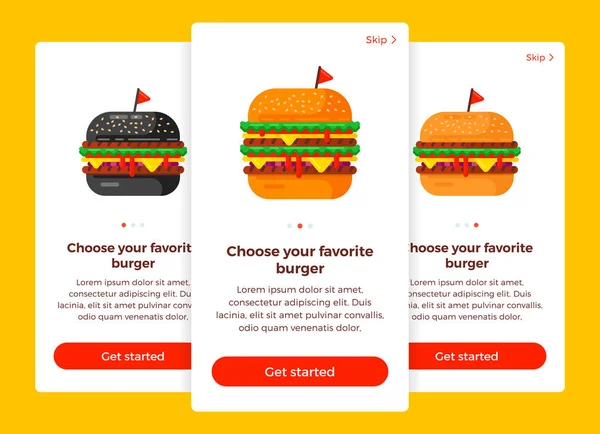 Móvil-ui-elementos-hamburguesas — Vector de stock