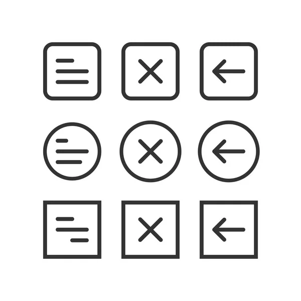 Web ui elements kit boutons hamburger — Image vectorielle