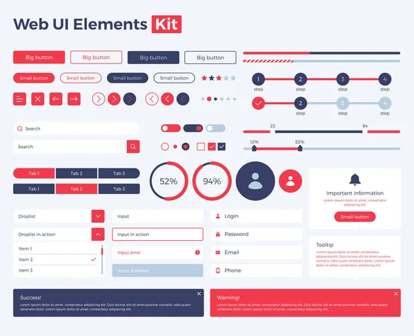 Kit de elementos ui web — Archivo Imágenes Vectoriales