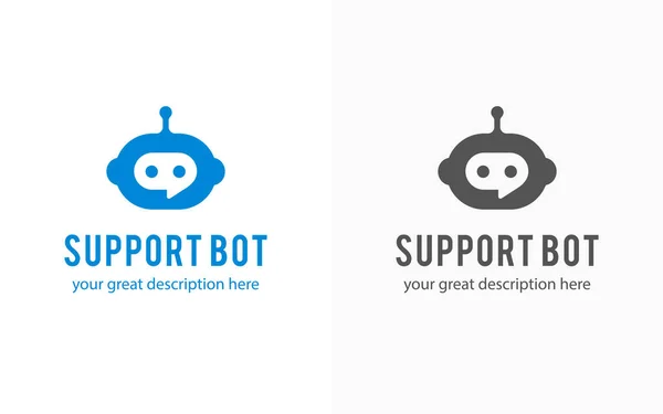 Robot Karakteri Destekle Logo Tasarımı Web Simgesi Tasarımı Vektör Illüstrasyonu — Stok Vektör