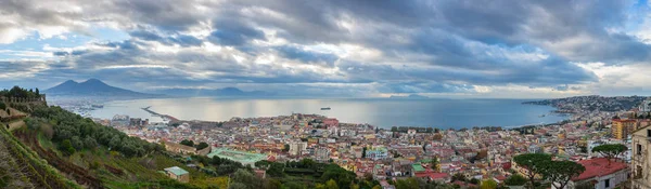 Vista Panorâmica Golfo Nápoles Monte Vesúvio Província Campânia Itália — Fotografia de Stock