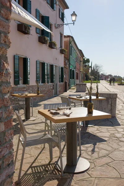 Outdoor Cafe Burano Island Venice Italy — Stock Photo, Image