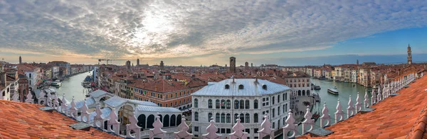 Panoramatický Pohled Slavný Grand Canal Benátkách Itálie — Stock fotografie