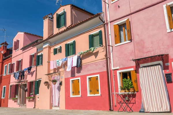 Färgglada Gamla Hus Burano Venedig Italien — Stockfoto